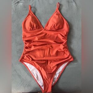 Vibrant Orange One-Piece Swimsuit
